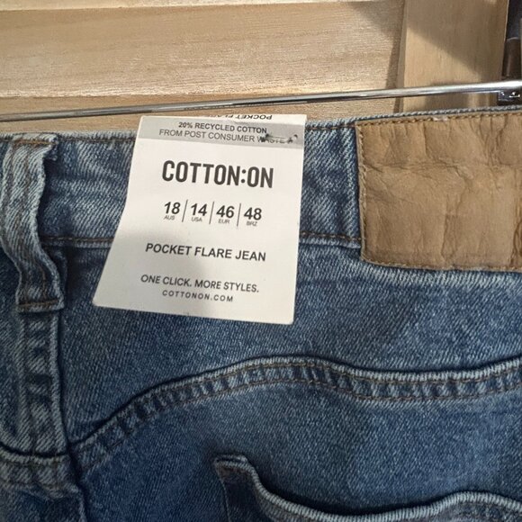 Cotton On Pocket Flare Jeans Size 14 - Picture 2 of 3